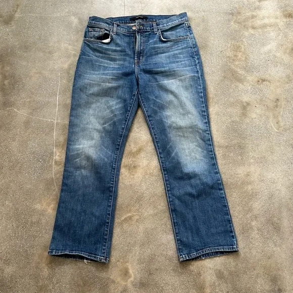 J Brand Adele Crop ankle Straight leg High Rise RIVAL Denim Jeans 27 -- 8334E476 - Picture 3 of 13